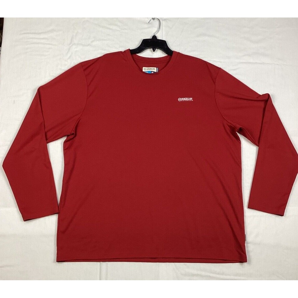 Magellan Outdoor Fish Gear Red Long Sleeve Men's‎ 2XL, Black Lab, Oklahoma